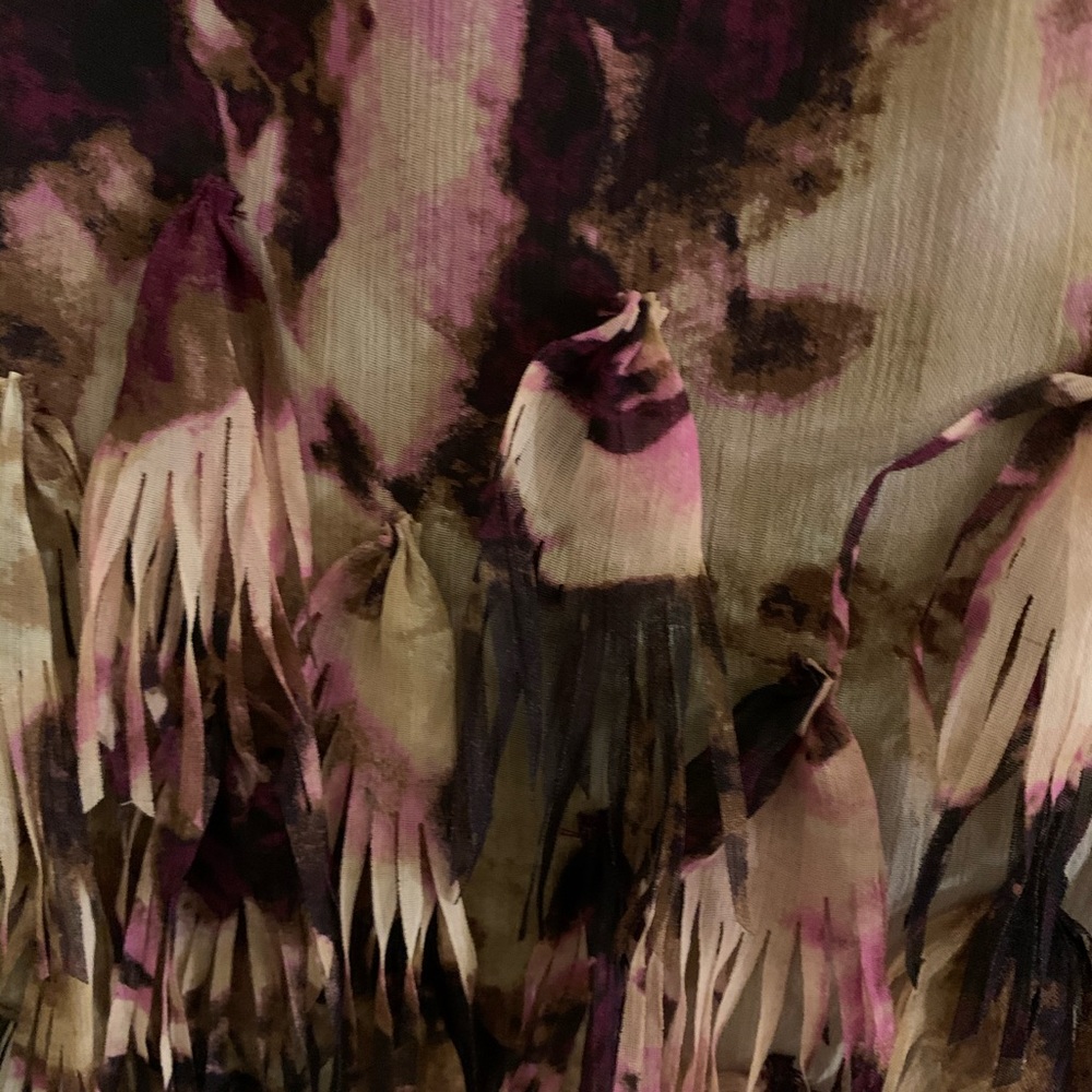 NWT Ann Taylor Women’s Fringe Skirt in Maroon/Beige - Picture 4 of 9